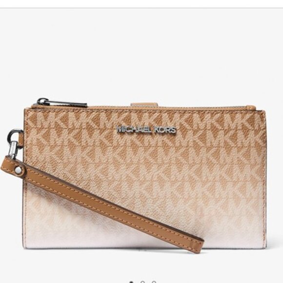 Michael Kors Jet Set Large Ombré Signature Logo Wristlet Wallet - Picture 1 of 2